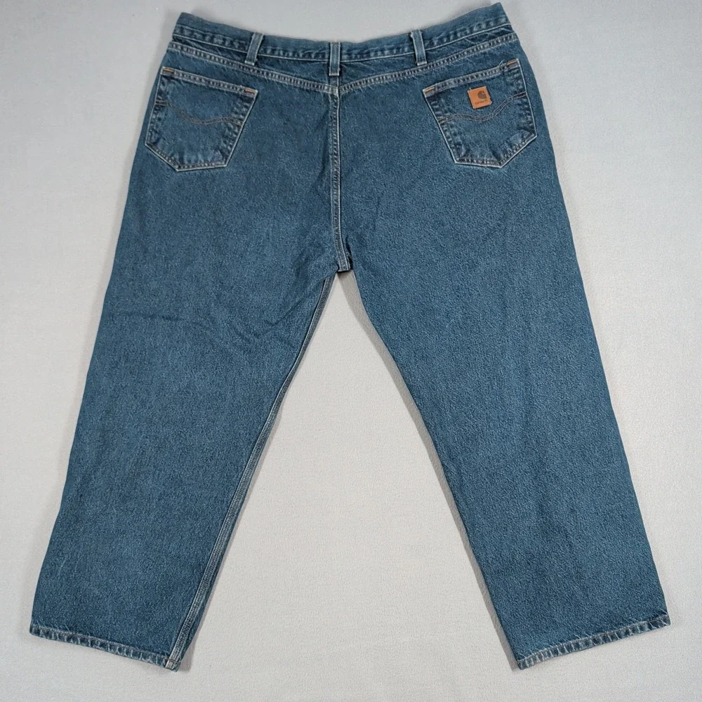 Carhartt Jeans Mens 48x28 Blue B460 DVB Relaxed Fit Workwear Denim Pants